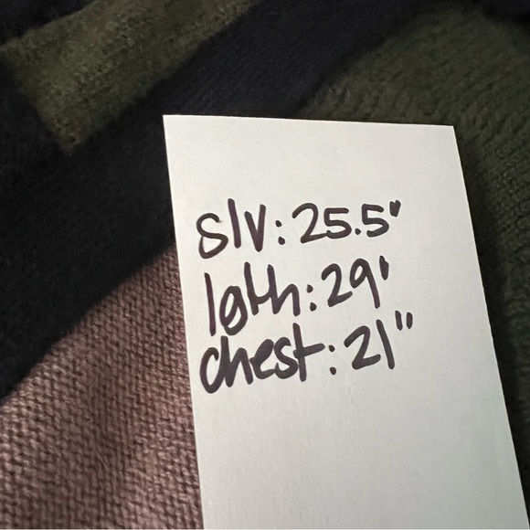 MADELEINE THOMPSON Cardigan Khaki Mixed Knit Cashmere Blend Color Block - Picture 11 of 11